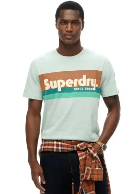Superdry Terrain Logo Stripe Relaxed T-Shirt - Harbour Grey Slub