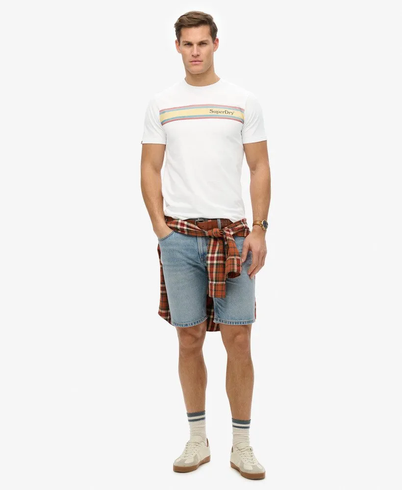 Superdry Venue Logo Stripe Relaxed T-Shirt - Optic