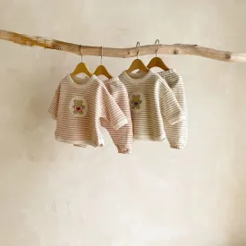 Teddy Bear Stripes Casual Sweatshirt Set