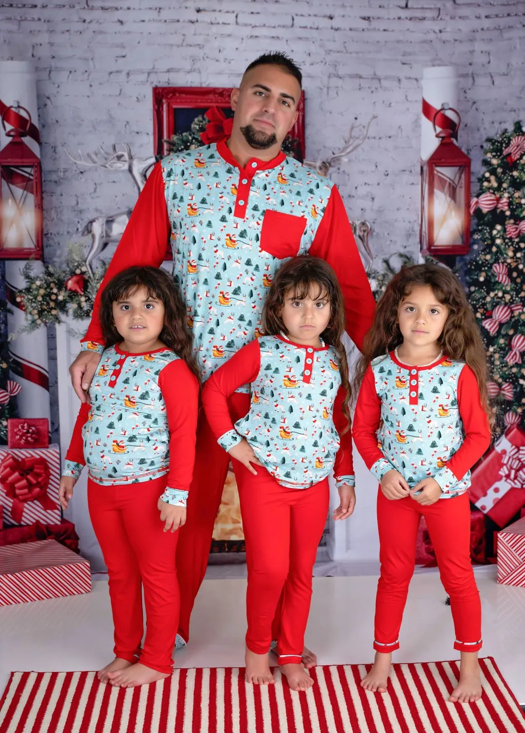 Toddler Girls Dark Santa Pajamas
