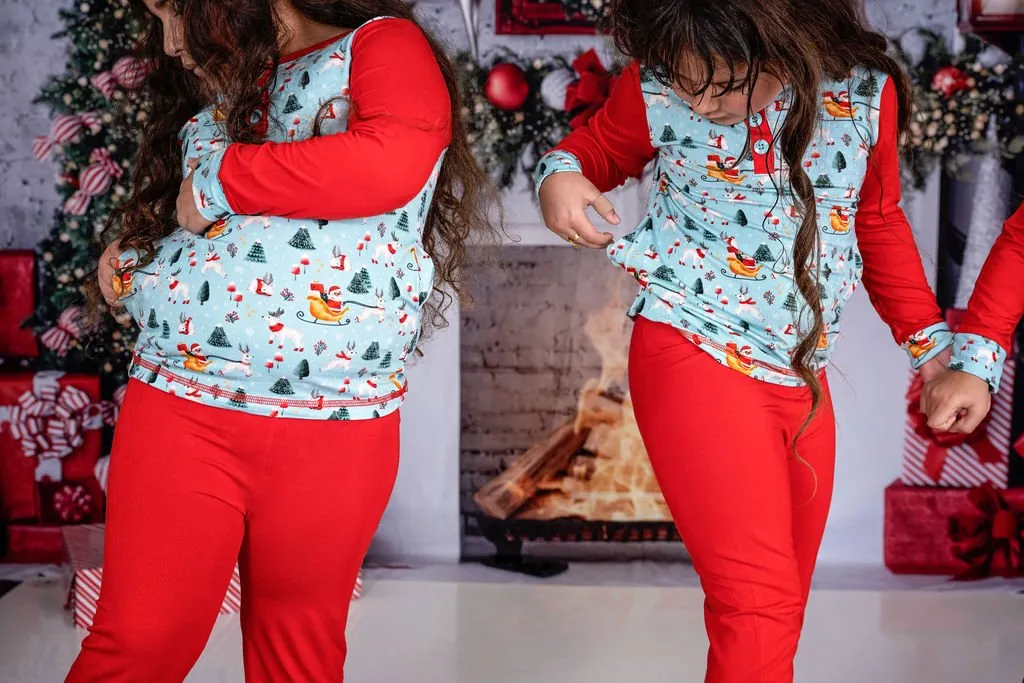 Toddler Girls Dark Santa Pajamas
