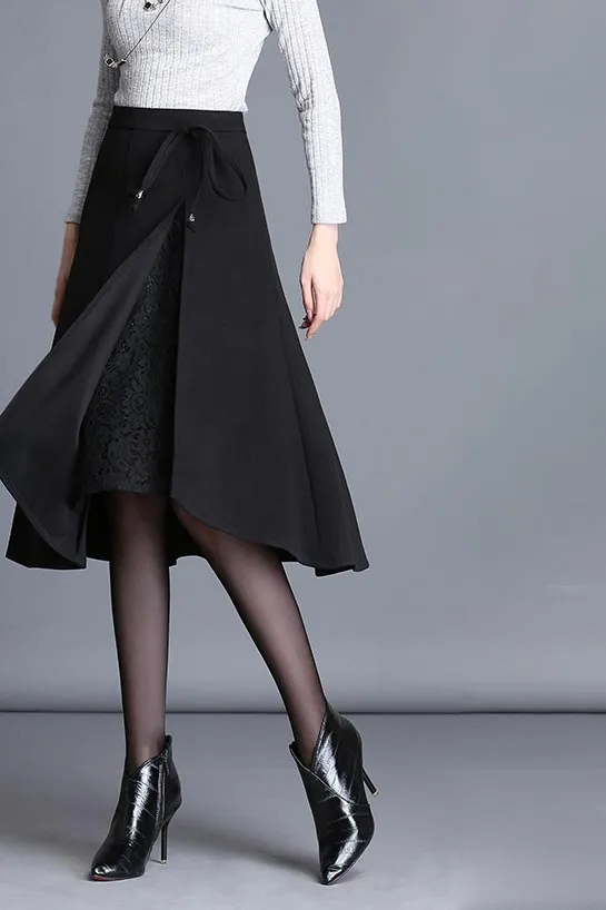 Versatile  irregular  a-line expansion skirt S018
