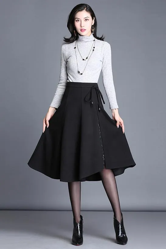 Versatile  irregular  a-line expansion skirt S018