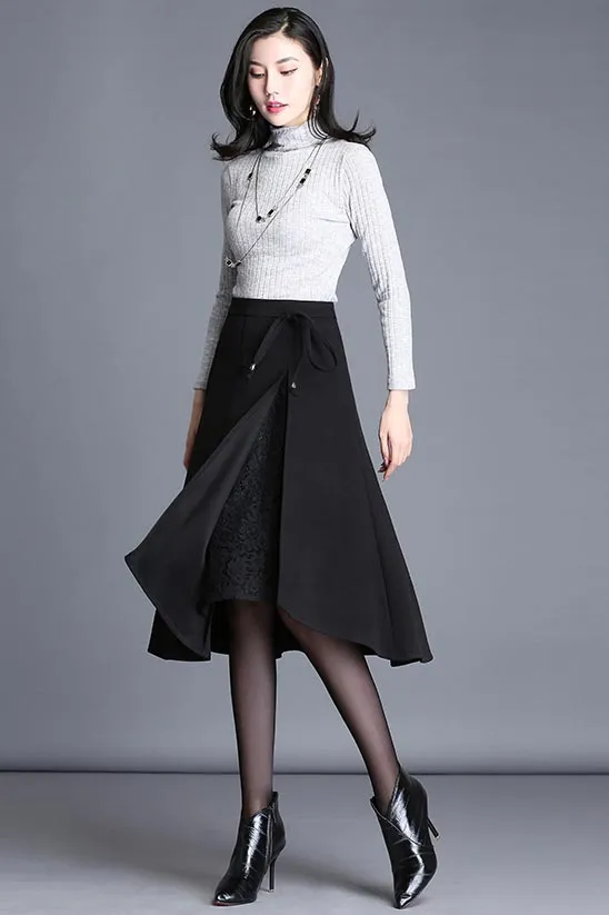 Versatile  irregular  a-line expansion skirt S018