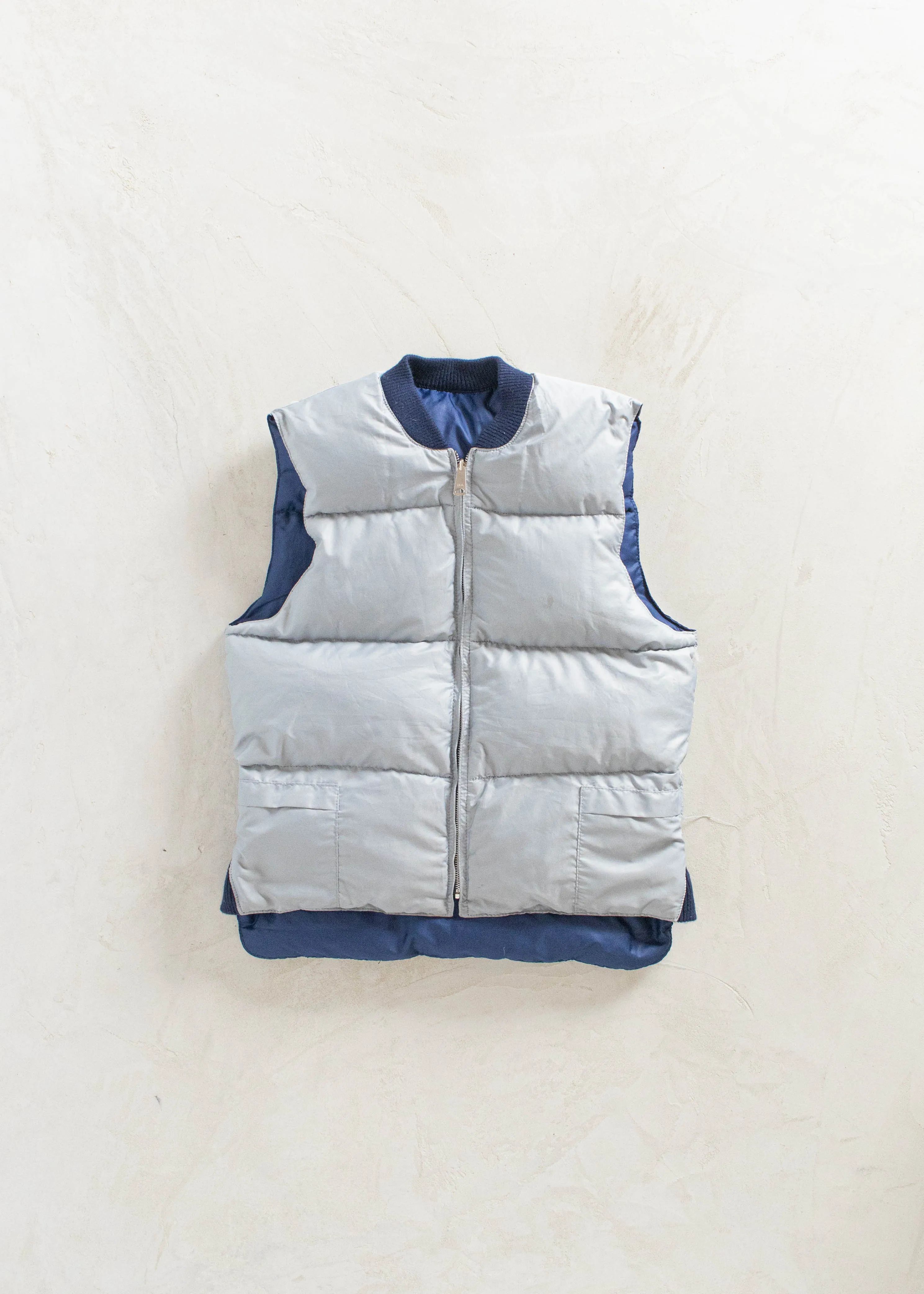 Vintage 1980s Reversible Down Filled Vest Size S/M