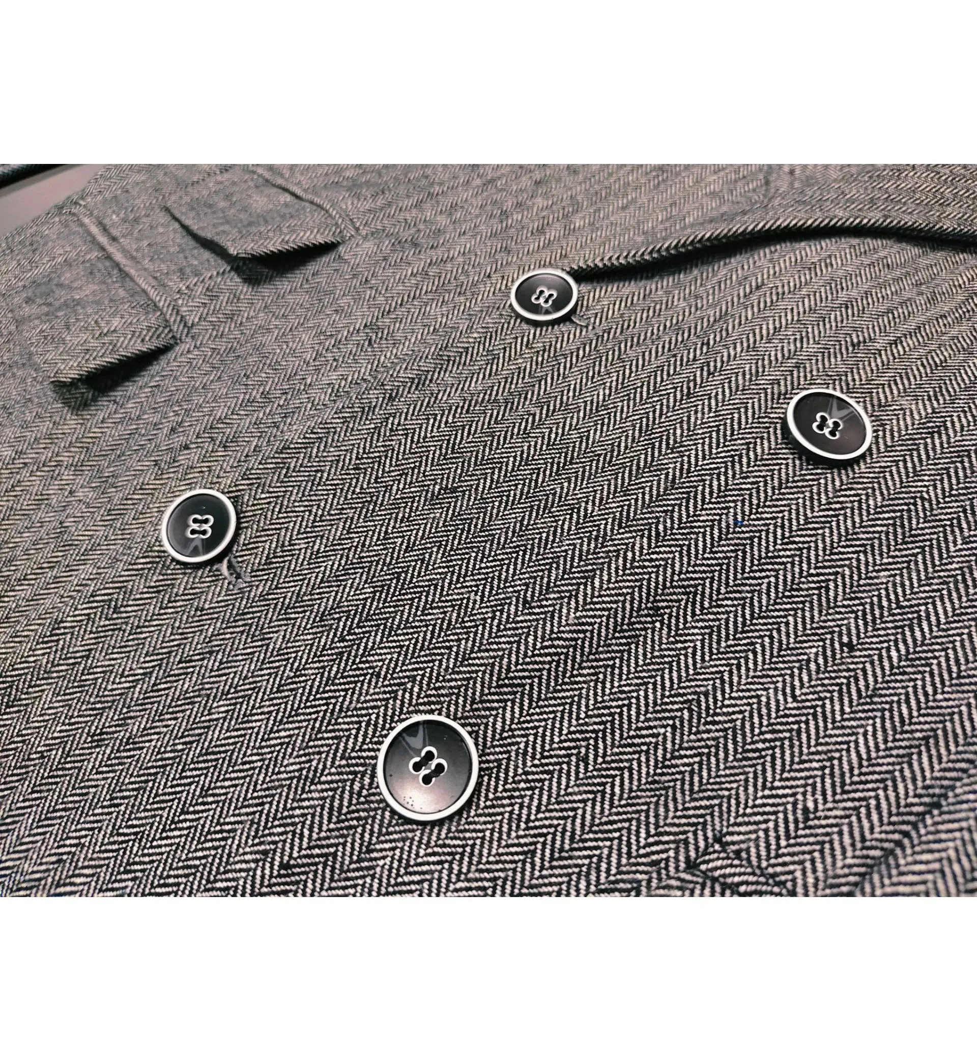 Vintage Classical 3 Pieces Mens Suit Herringbone Tweed Notch Lapel Tuxedos (Blazer vest Pants)