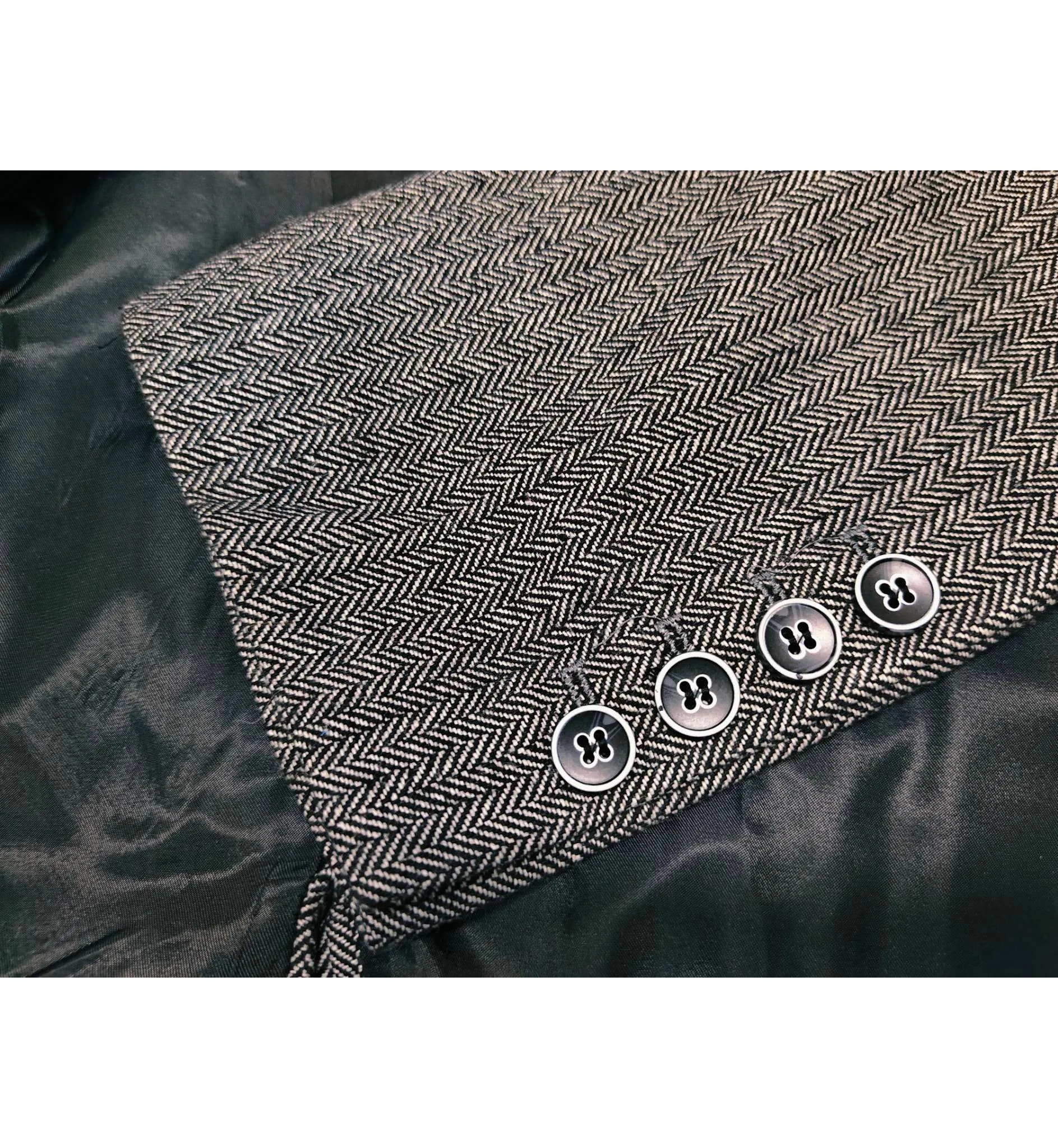 Vintage Classical 3 Pieces Mens Suit Herringbone Tweed Notch Lapel Tuxedos (Blazer vest Pants)
