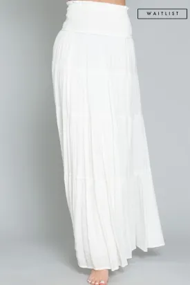 Waitlist 2/24 ♥ Sema Smocked High Waist Maxi Skirt White