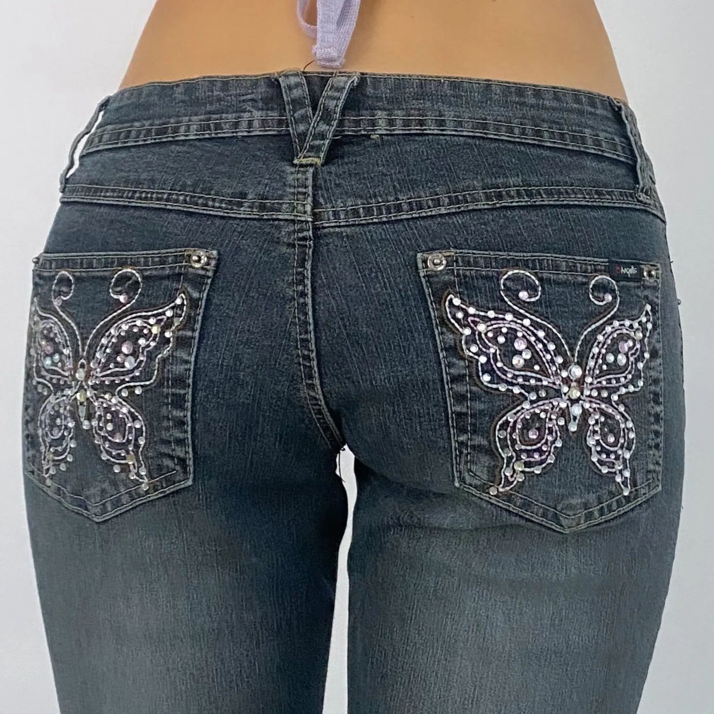 Y2K Butterfly Jeans - Small