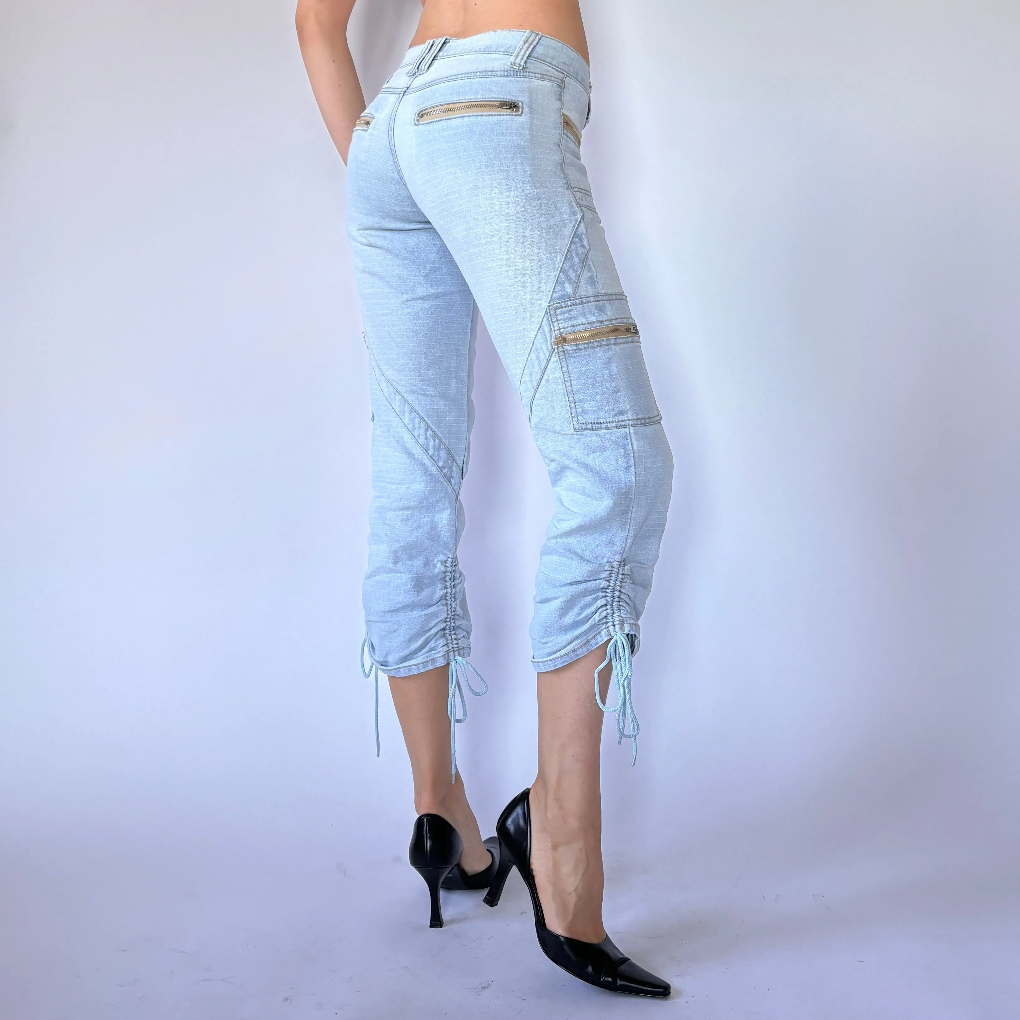 Y2K Low Rise Denim Capris (XS)