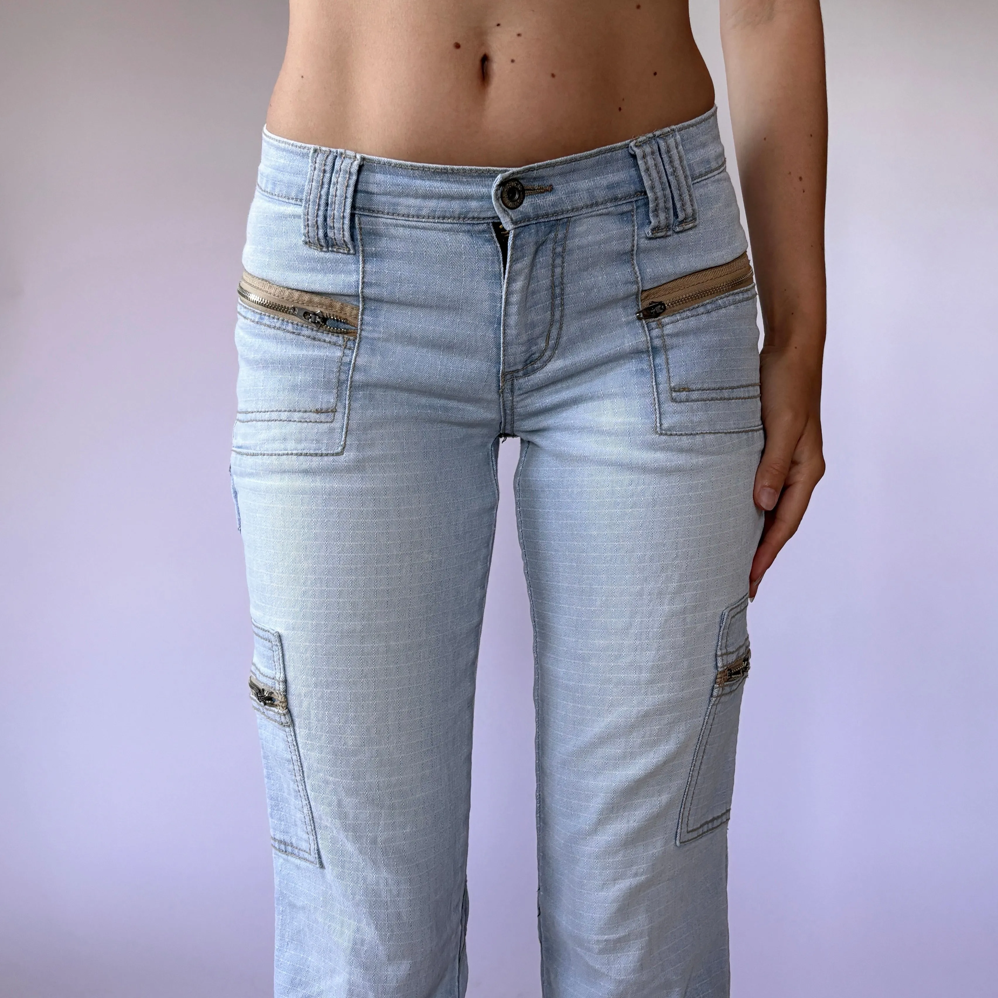 Y2K Low Rise Denim Capris (XS)