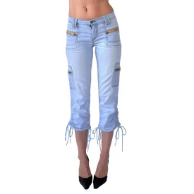 Y2K Low Rise Denim Capris (XS)