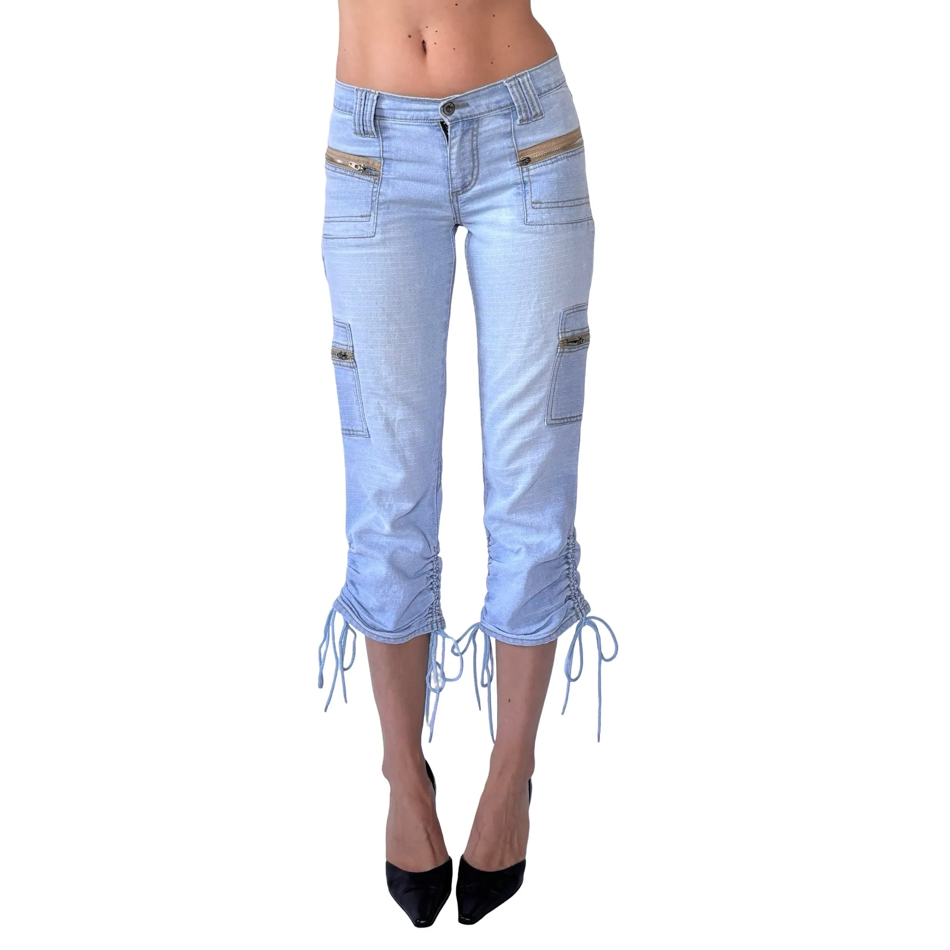 Y2K Low Rise Denim Capris (XS)